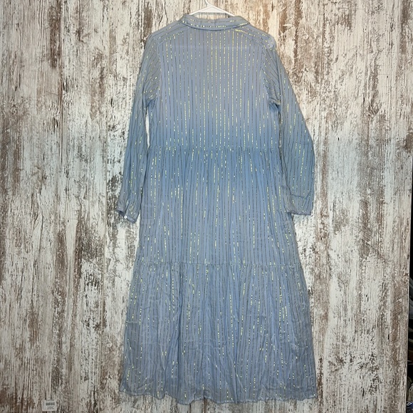 Cecile Copenhagen Shimmer Long Sleeve Lightweight Maxi Dress NWT Size Small - Picture 8 of 8